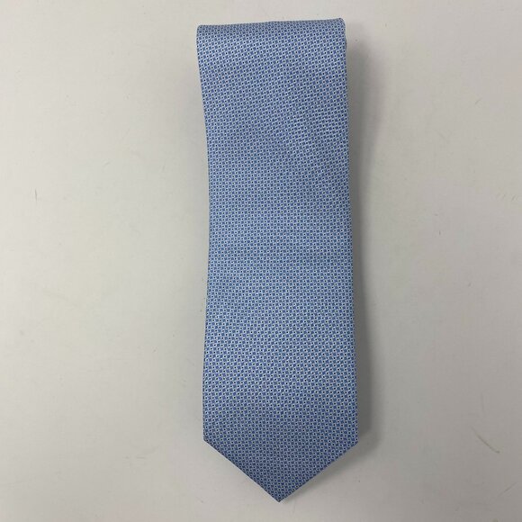 NEW brioni blue print silk mens neck tie